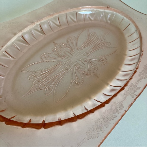 Vtg Pink Depression Glass Jeanette Adam Serving - Picture 5 of 10